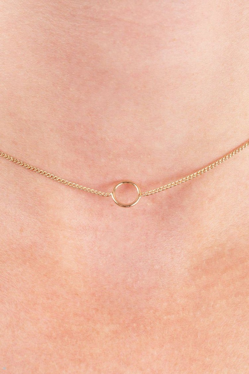 Collier Brandy Melville Circle Choker Doré | NQB-88006804